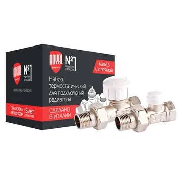 Набор термостатический Royal Thermo для радиатора прямой 1/2" М3