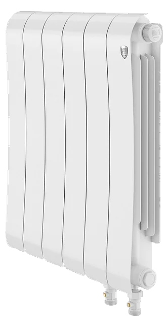 Белый биметаллический секционный радиатор Royal Thermo с нижним подключением